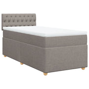 Letto singolo | Letto per adulti | Giroletto a Molle con Materasso Tortora 80x200 cm inTessuto