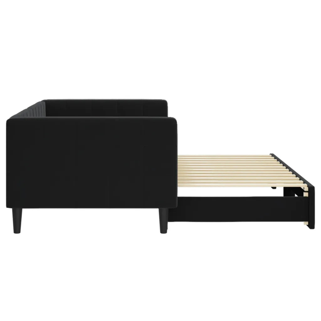 Divano Letto con Letto Estraibile Nero 90x200 cm in Velluto 3196695