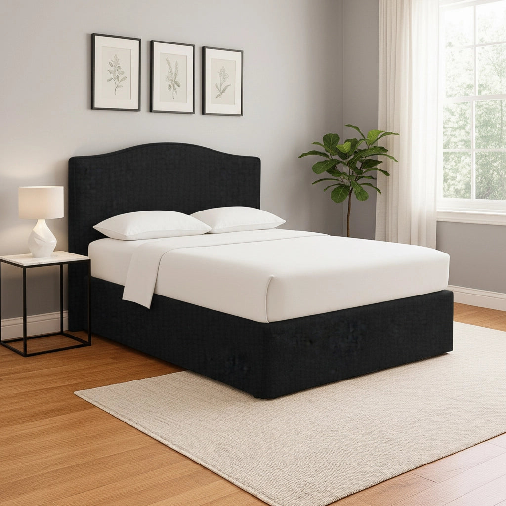 Eccles, Letto Singolo Sfoderabile Made in Italy, Grigio Scuro
