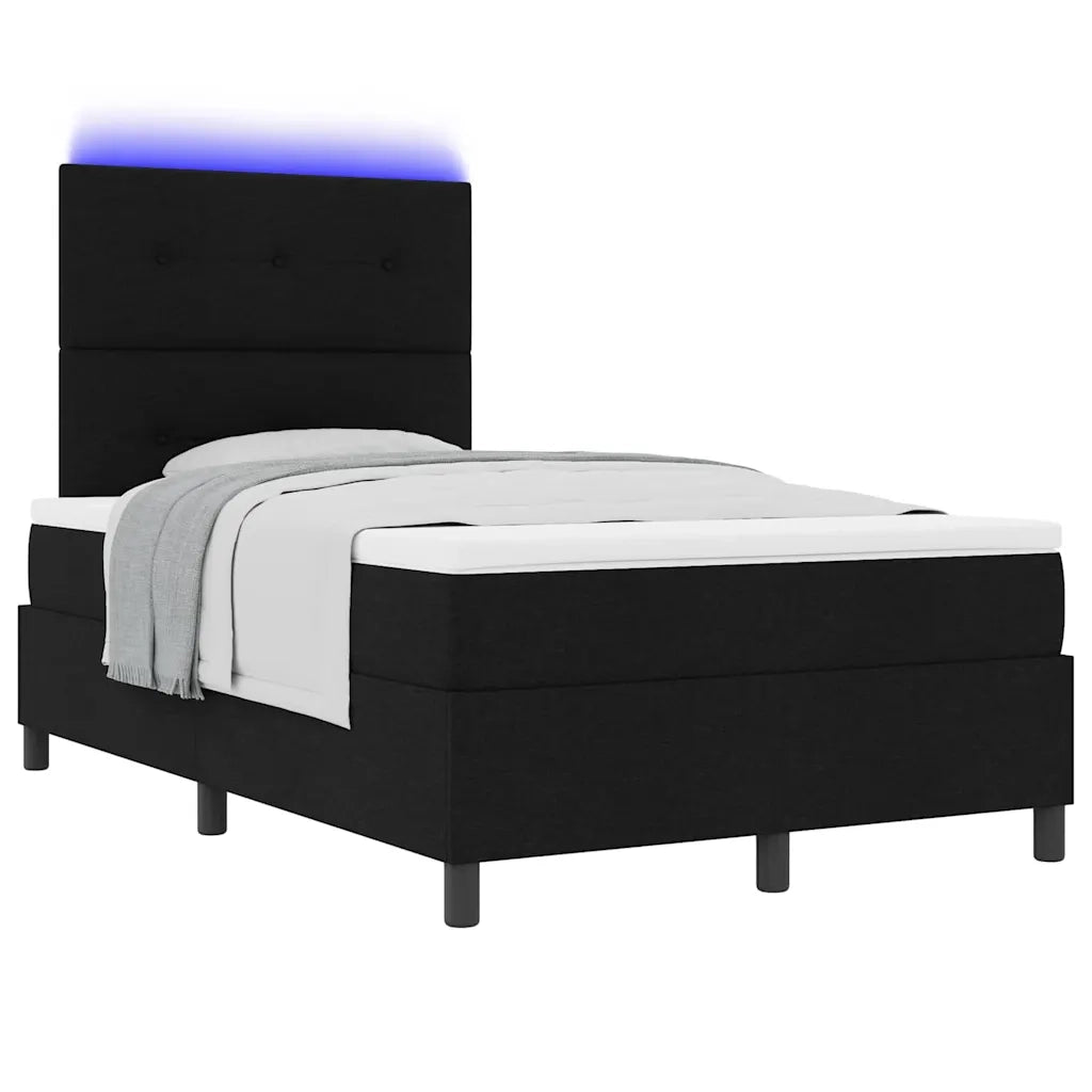 Letto a molle con materasso con led Nero 120 x 190 cm Tessuto 3342853