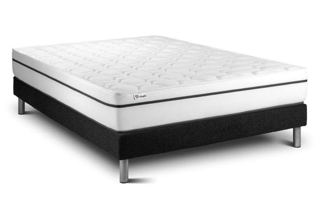 Letto con materasso VITAL SPA 160 x 190 cm Rete Kit Nero
