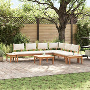 Set Divano da Giardino 4 pcs Marrone e Crema