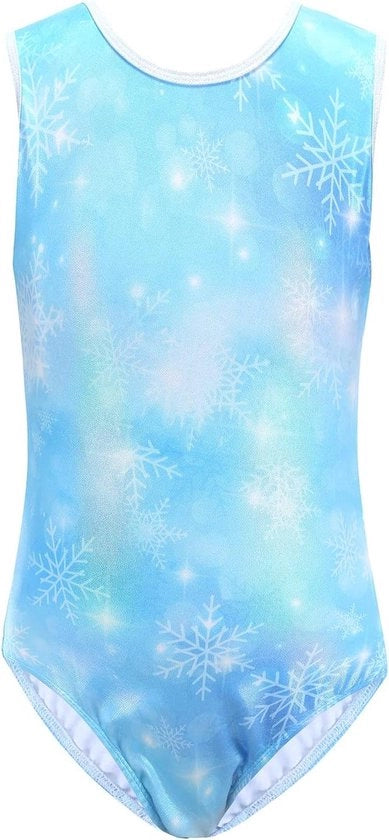 Abito da ballo per bambine senza maniche blu per bambine di 3-4 anni, altezza 100-110 cm
