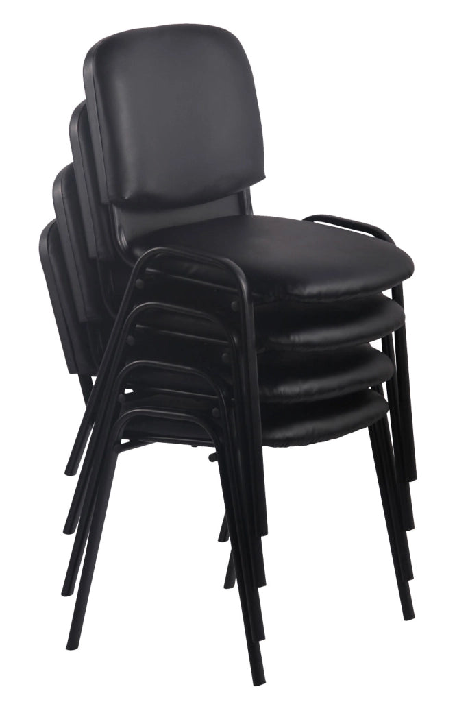 Set 4 Sedie Ufficio Ken Imbottite In Similpelle rosso