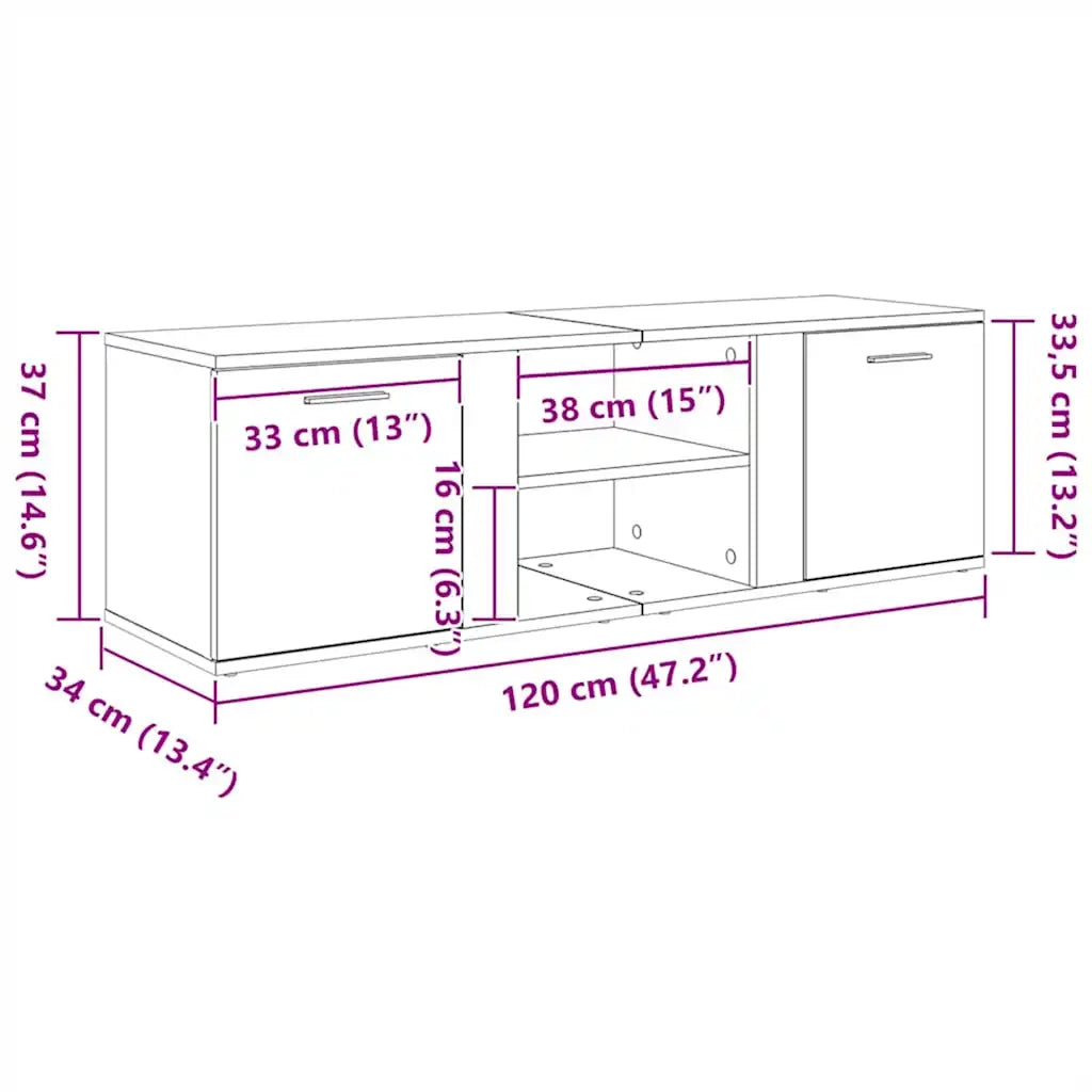 Mobile Porta TV Bianco 120x34x37 cm in Truciolato cod mxl 62083