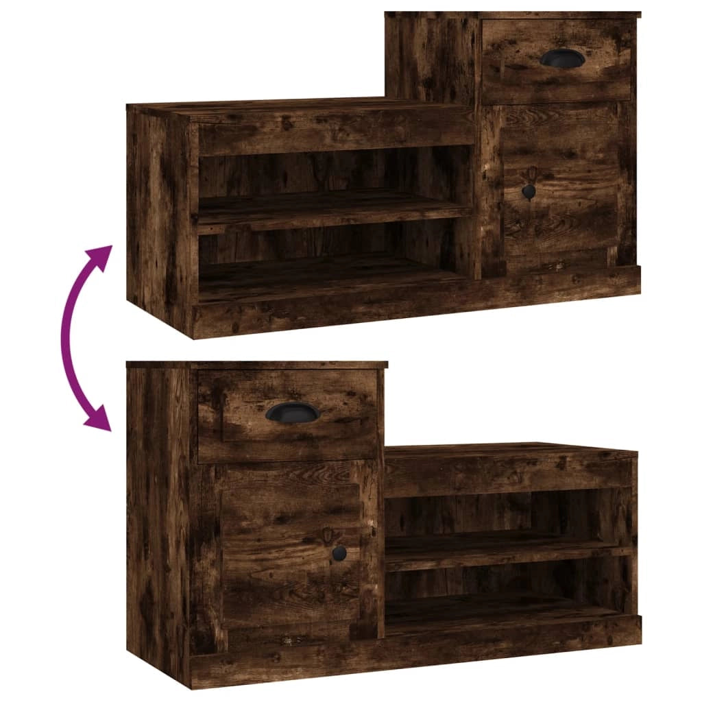 Scarpiera mobiletto portascarpe mobile per ingresso/corridoio/soggiorno 100 x 42 x 60 cm legno ingegnerizzato marrone 02_0021536