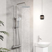 Colonna doccia termostatico finitura cromata, cartuccia in ottone, materiale inox AISI 304, rubinetteria bagno moderna