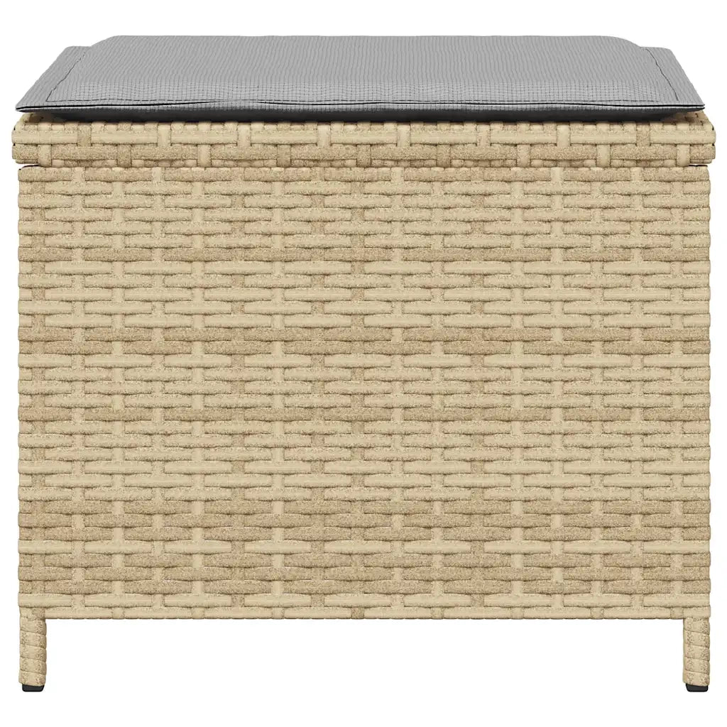 Sgabelli Giardino Cuscini 4 pz Beige Misto 41x41x36cm Polyrattan CFW3711592