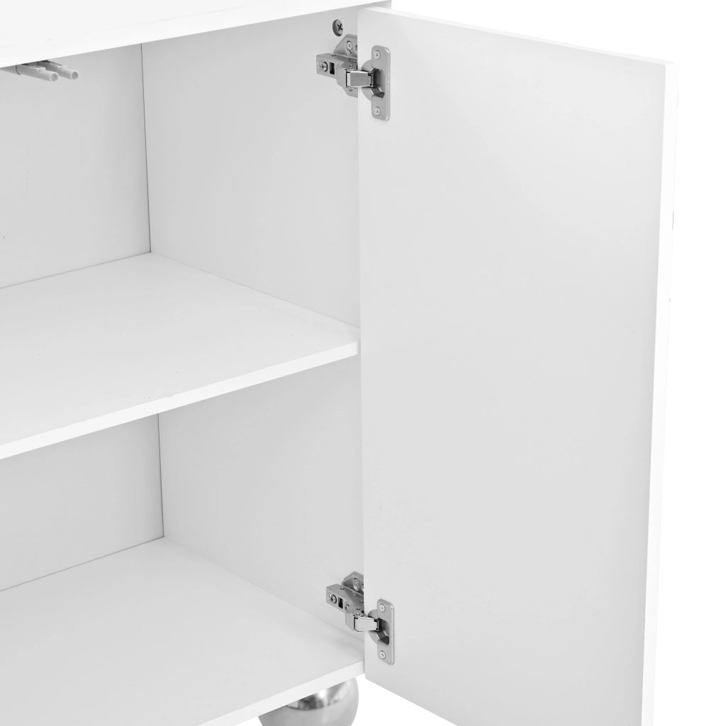 Credenza con 4 ante e 2 vani - per soggiorno - in MDF e truciolare - 140×40×74 cm - bianco