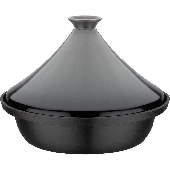 Tajine in ghisa massiccia - GSW - 30 x 22 cm - Coperchio in ceramica - Induzione - Grigio