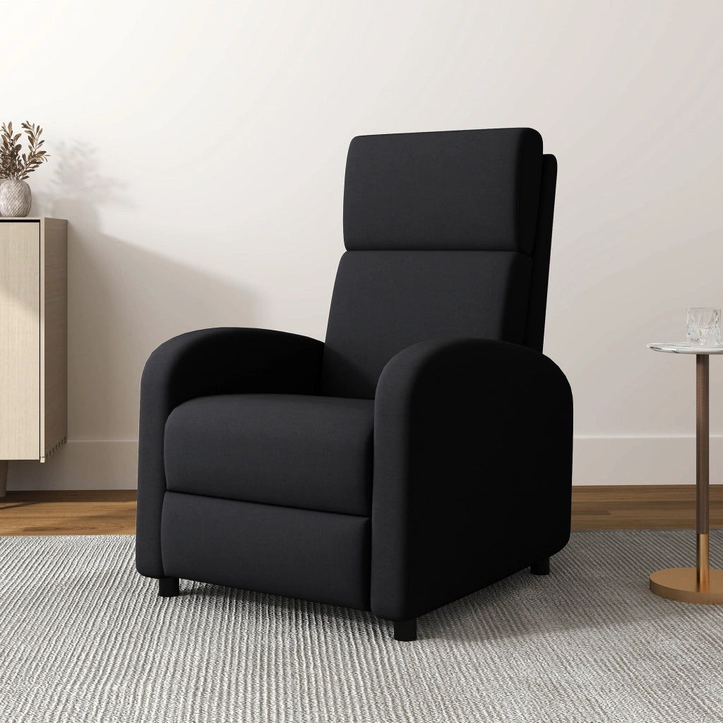 Poltrona Reclinabile Relax con Poggiapiedi in Tessuto ¨C Zephmum ¨C Nero