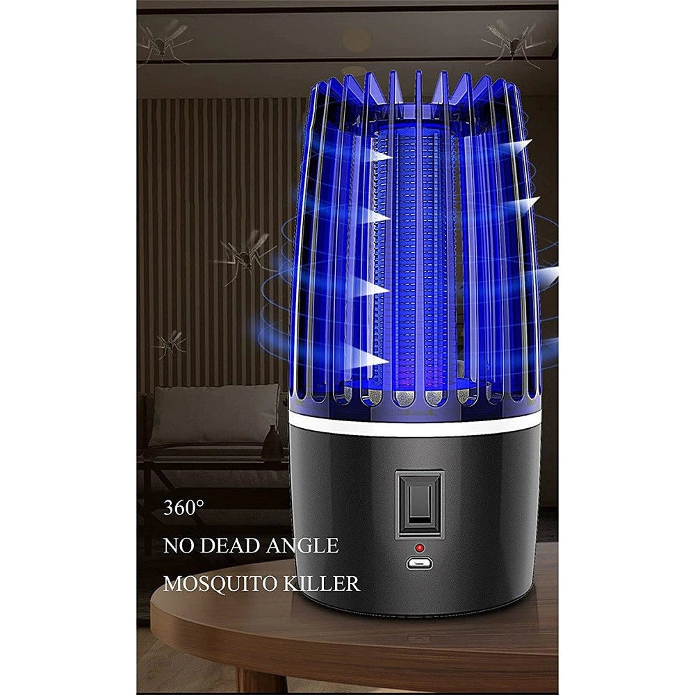Trade Shop - Antizanzare Elettrica Fotocatalitico 360° Portatile Luce Viola Alimentatore Usb -