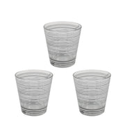 MAURY'S ROUND BICCHIERE ACQUA IN VETRO 3 PEZZI GRIGIO