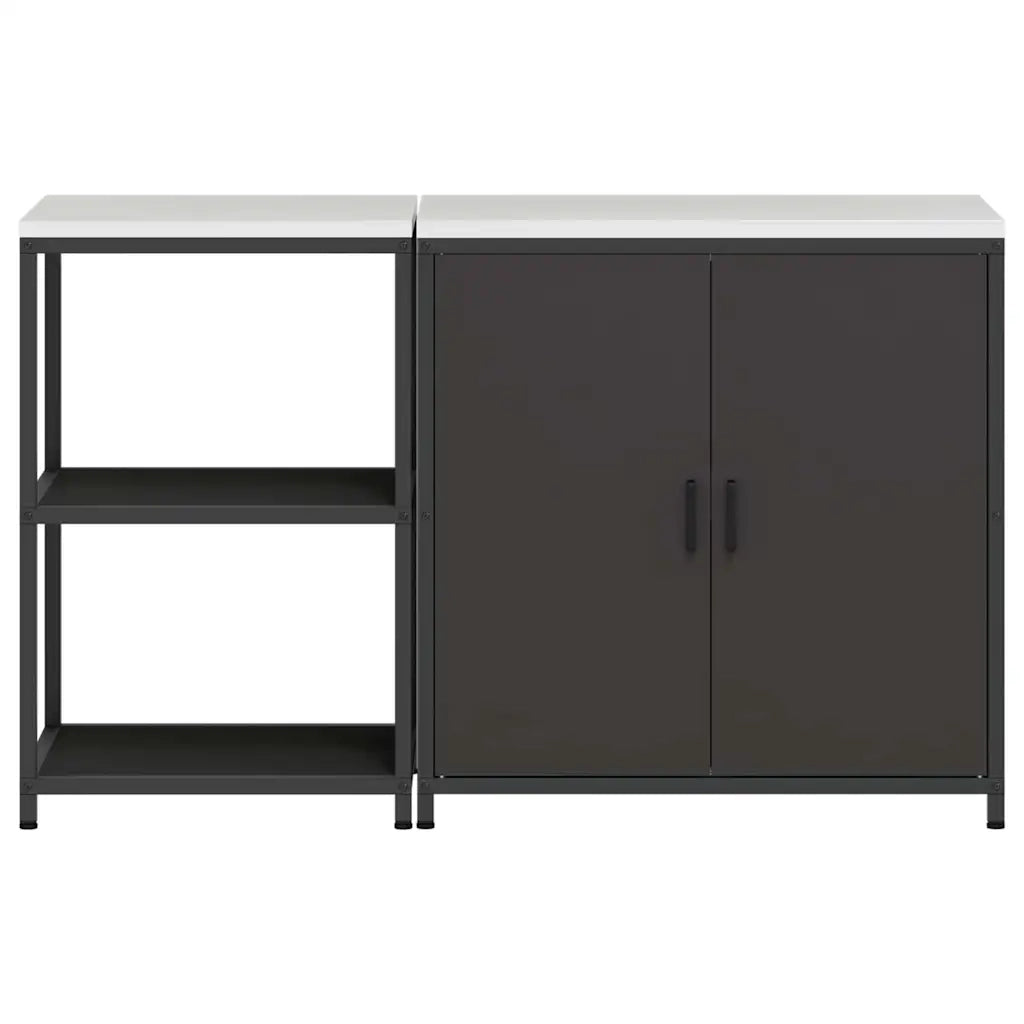 Set di Stoccaggio per Cucina con lo scaffale 2 pcs Nero 3392680
