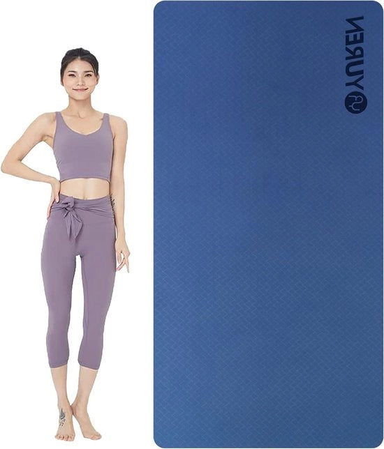 Mattoncino Antiscivolo 195x90cm 10mm TPE per Palestra Mat XL per Cardio Pilates Mattoncino per Esercizi a Casa