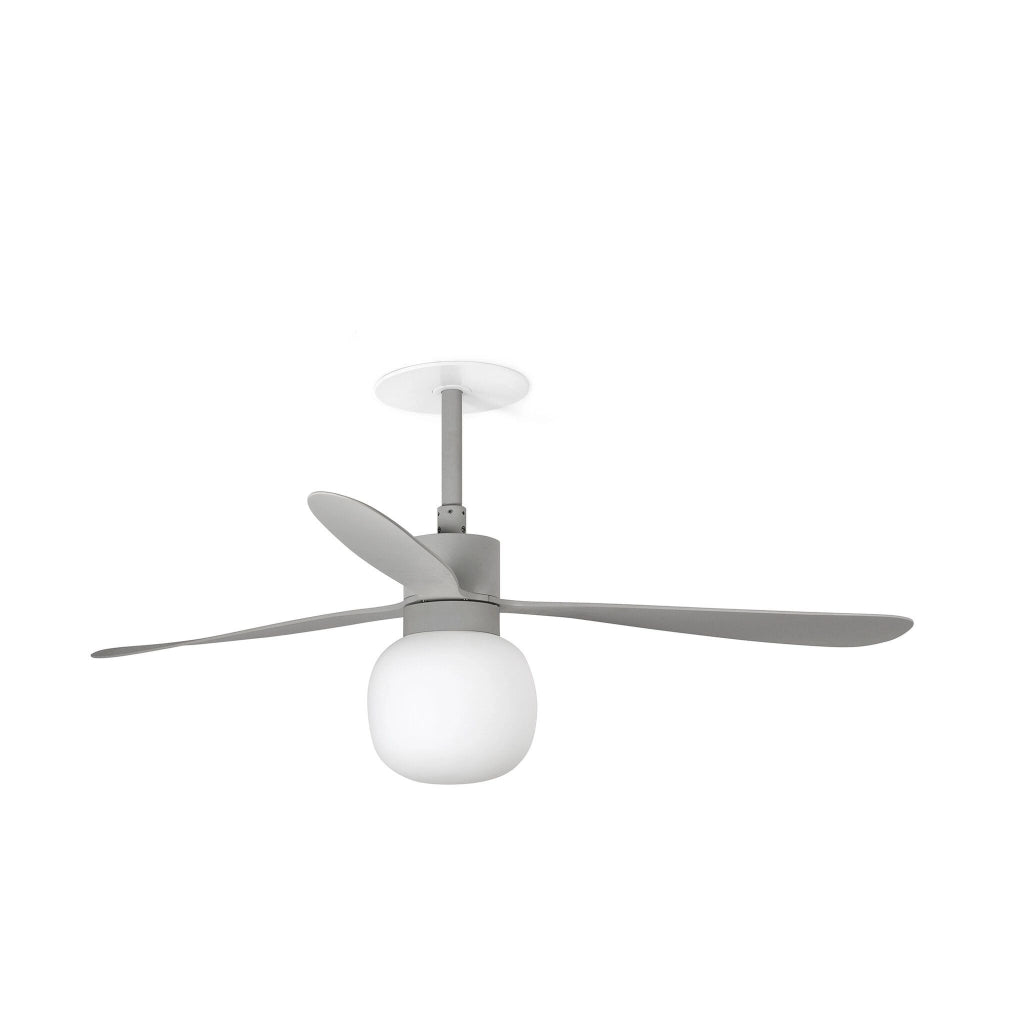 FARO Ventilatore a soffitto DC L Ø1320 mm con pale in metallo grigio opaco 6 velocita funzione inversa compatibile TUYA per soffitti inclinati FARO-33762RWT2W
