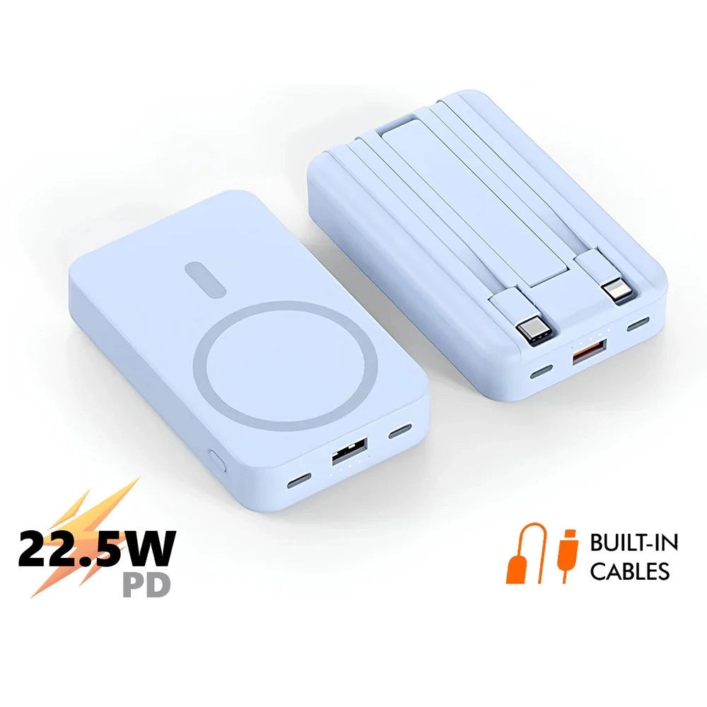 Trade Shop - Power Bank Magnetico Wireless 12000mah Ricarica Rapida 22,5w Supporto Nascosto Cavi Q-dc278 -