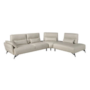 Divano chaise longue destro in pelle sabbia