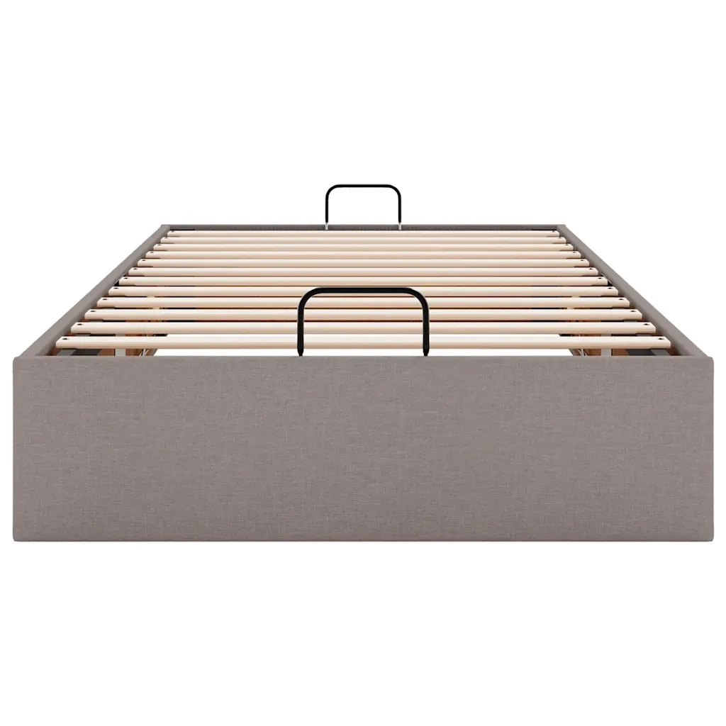 Struttura Letto Pouf senza Materasso Tortora 80x200 cm Tessuto