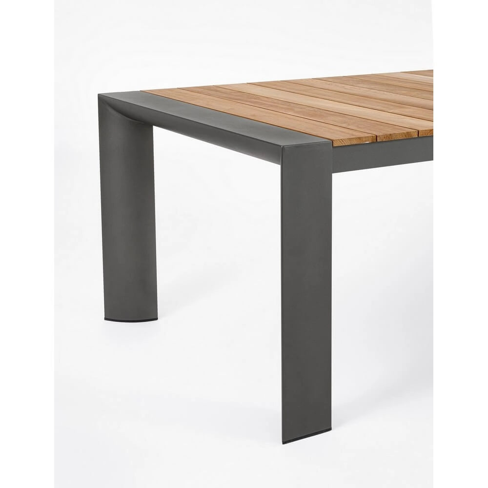 Tavolo da Giardino Allungabile in Alluminio e Teak 228/294x100 cm - CAMERON