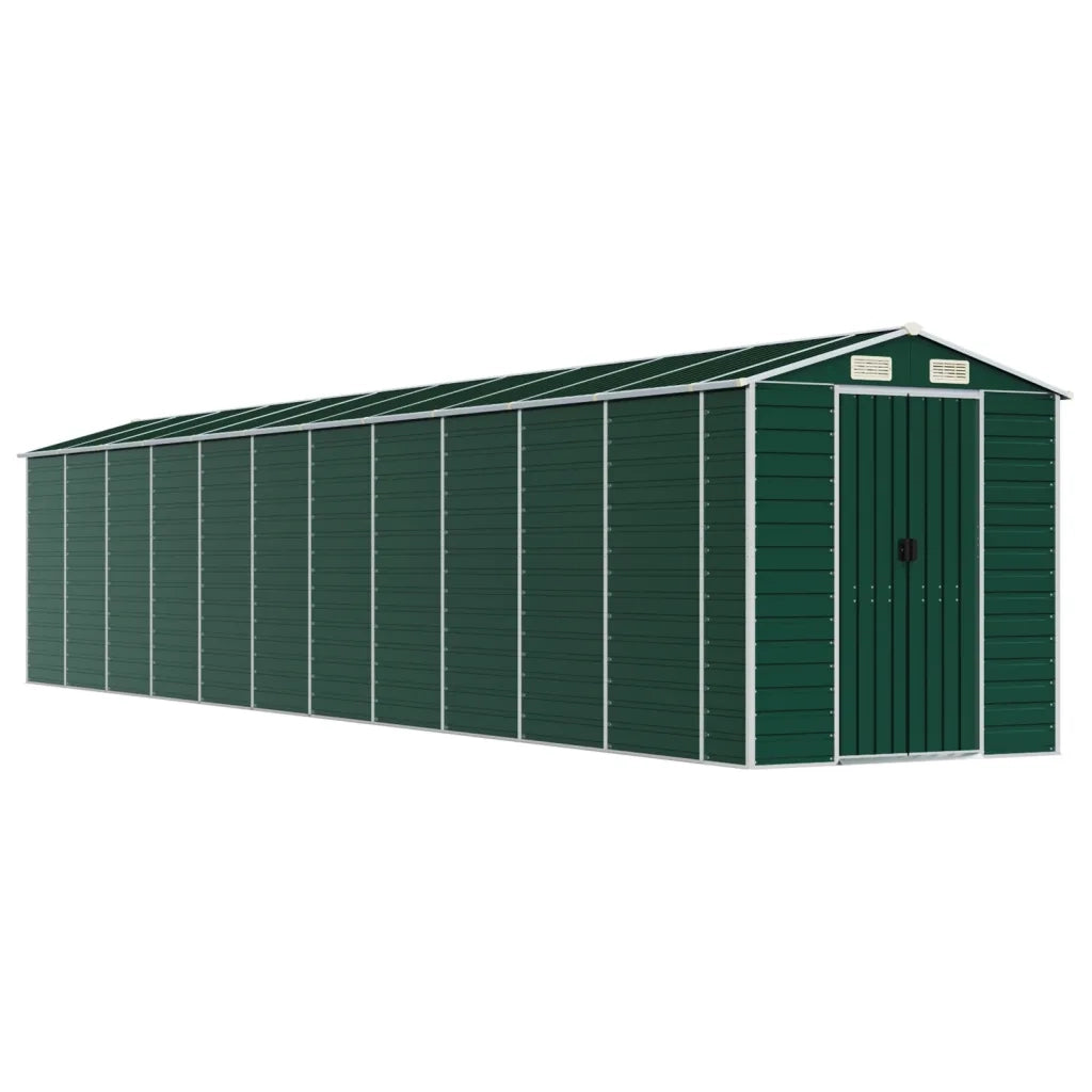Capanno da Giardino Verde 191x980x198 cm in Acciaio Zincato