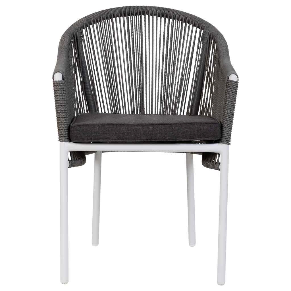 Sedia in rattan sintetico grigio 57x63x84,5