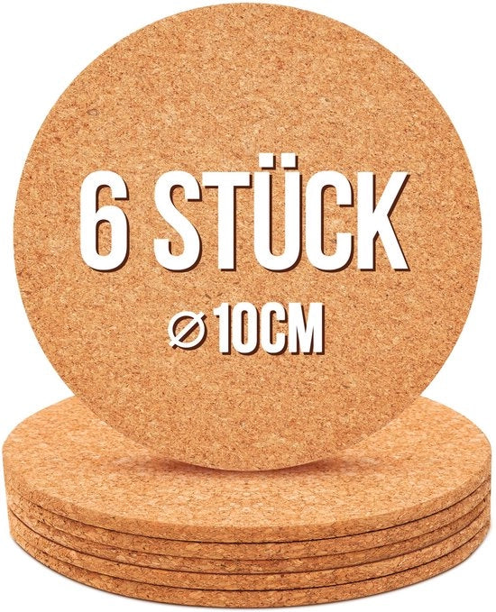 Onderzetters per vaso, 6 Onderzetters per vaso, Set di Onderzetters per vaso, 10cm