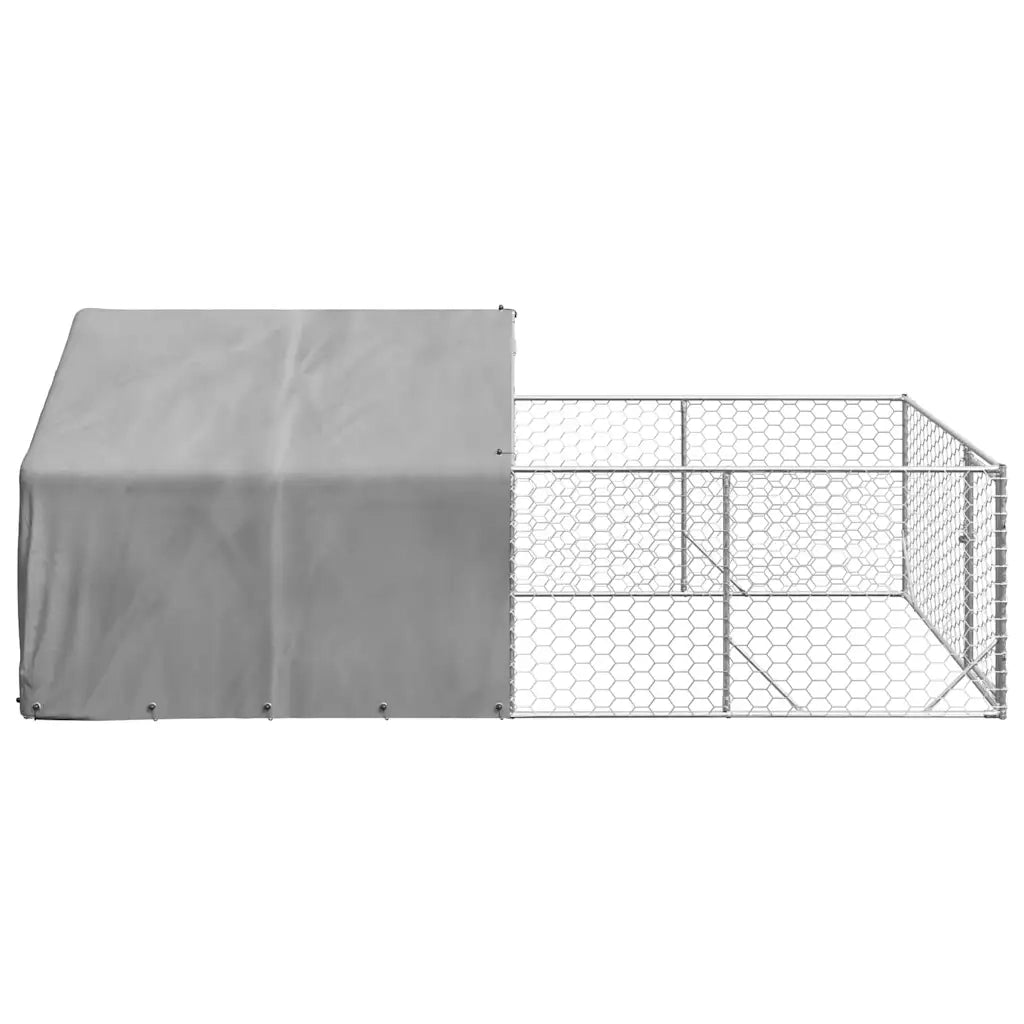 Cuccia per Cani da Esterno con Recinto 4x2x1,5m Acciaio Zincato 3329235