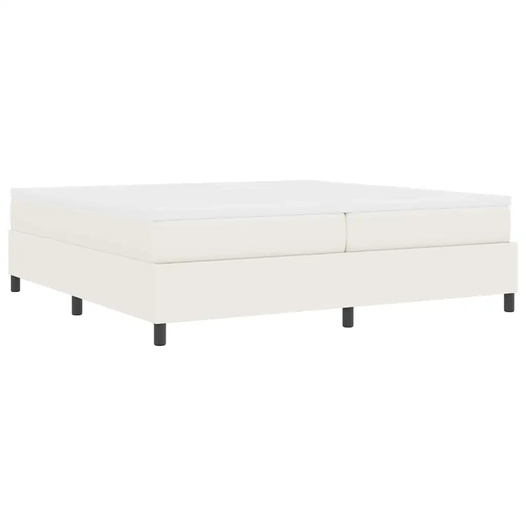Letto a molle Crema e Bianco 200 x 200 cm Tessuto in Cords 3337484