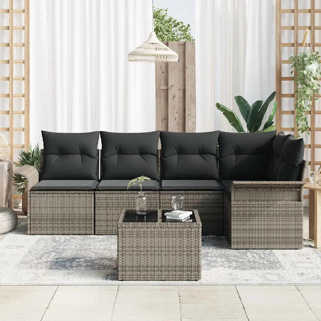 Set Divano da Giardino con cuscino 6 pcs polyrattan 3345369