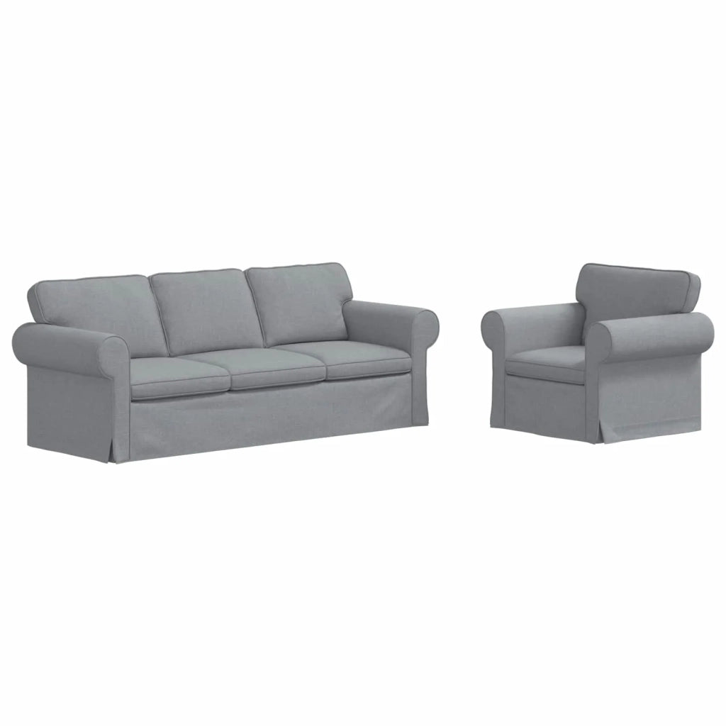 Set di divani 2 pcs Grigio chiaro 215 x 82 x 80 cm Tessuto