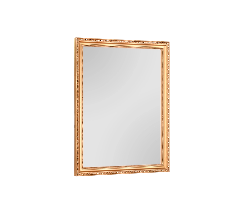LOLA SPECCHIO DA PARETE CON CORNICE LAVORATA CON GANCI X INSTALLAZIONE ORIZZONTALE E VERTICALE 34X45CM ORO