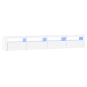 Mobile TV multimediale scaffale TV credenza mobile TV sala da pranzo soggiorno camera da letto con luci LED 240 x 35 x 40 cm bianco 02_0026564