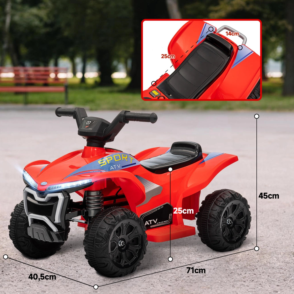 Auto Elettrica Bambini 6V ¨C zephmum ¨C Rosso 71x40.5x45 cm