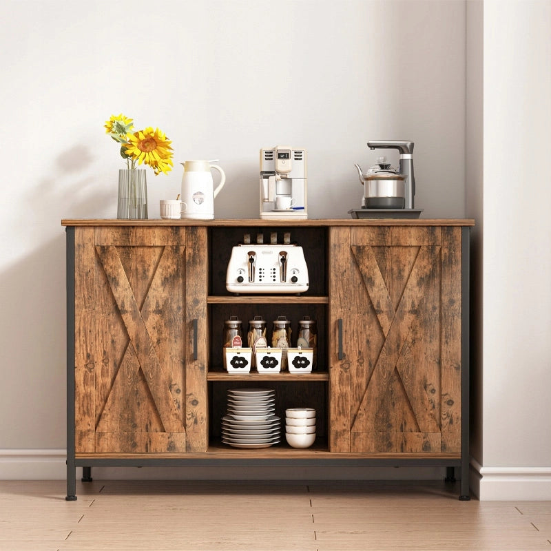 Credenza, cassettiera, mobile laterale con ripiani aperti, vintage, cucina, soggiorno, loft