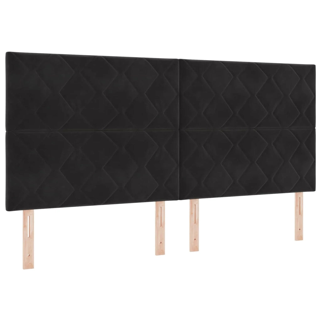 Letto box spring con materasso Nero 200 x 200 cm Velluto 3453718