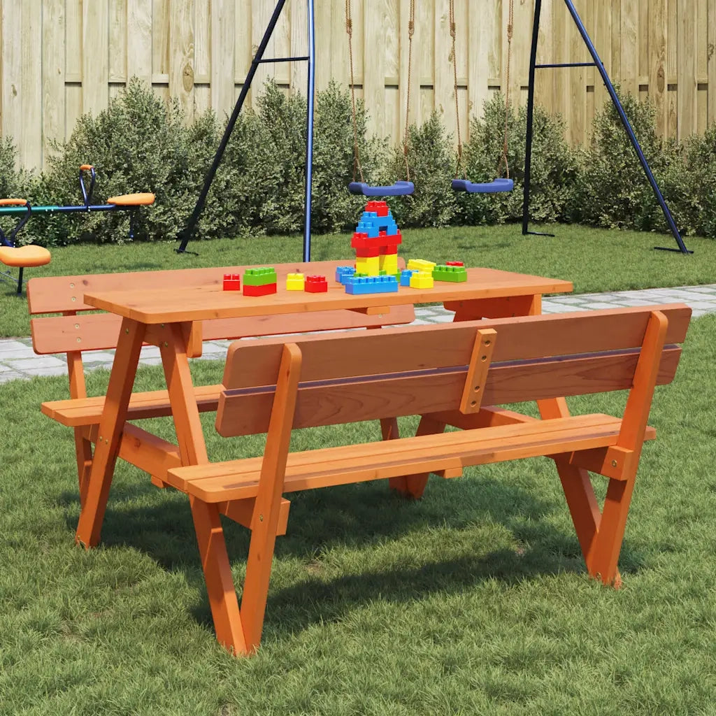 Tavolo da Picnic per 4 Bambini con Foro Ombrellone Legno Abete 4008986