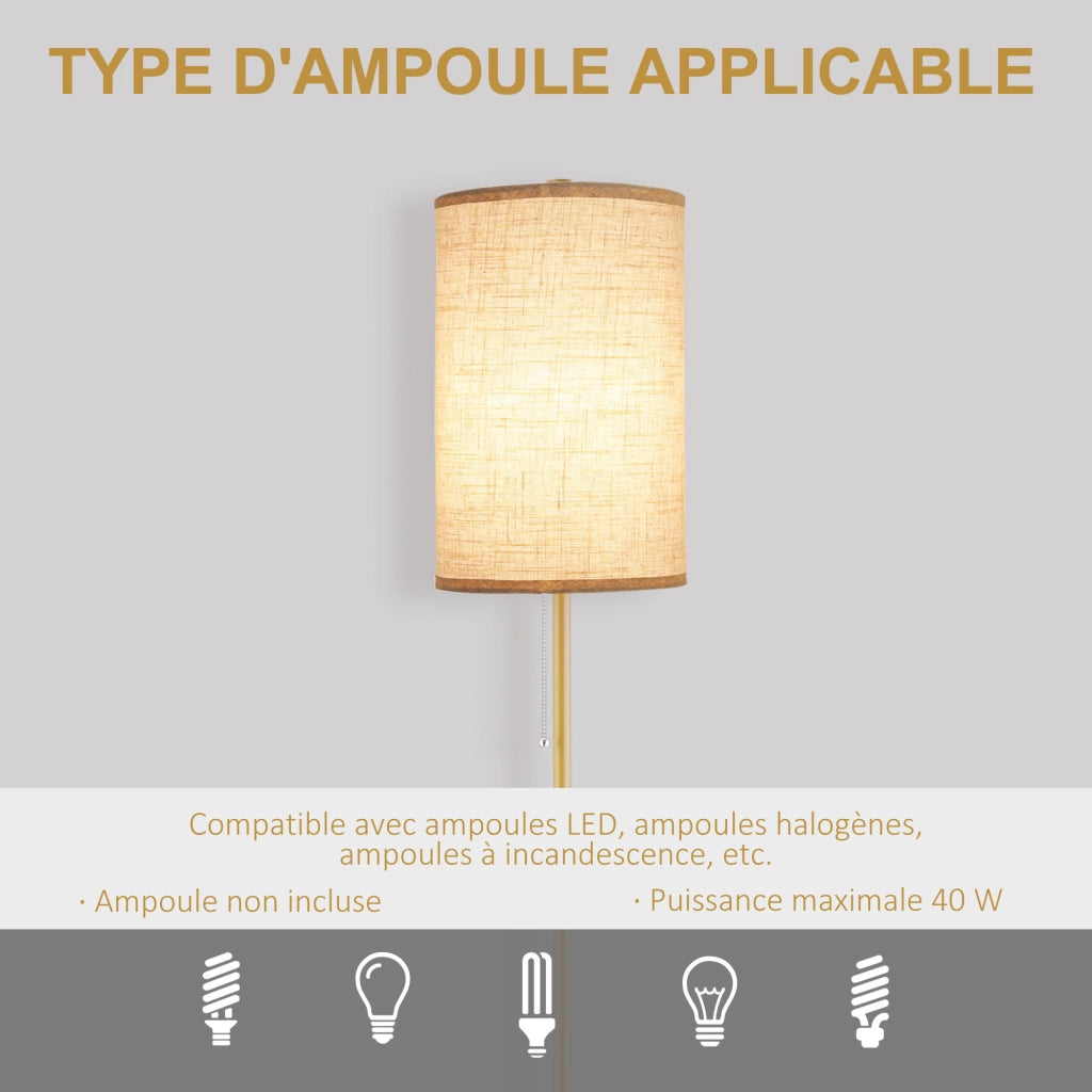Lampada da terra design ¨C zephmum ¨C dorato e beige 25,5x25,5x157 cm