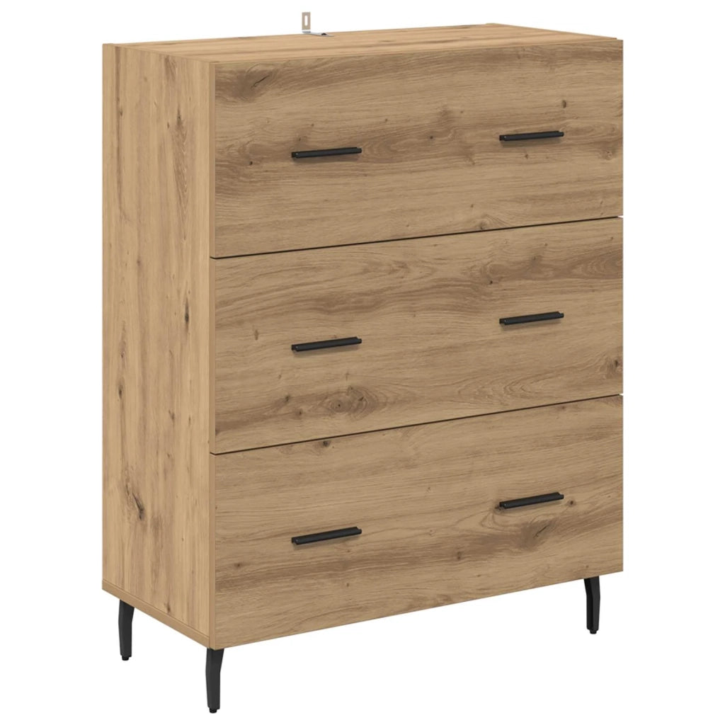 Credenza | Madia | Buffet da pranzo | Armadio da pranzo con cassetto Rovere artigianale 69,5 x 34 x 90 cm