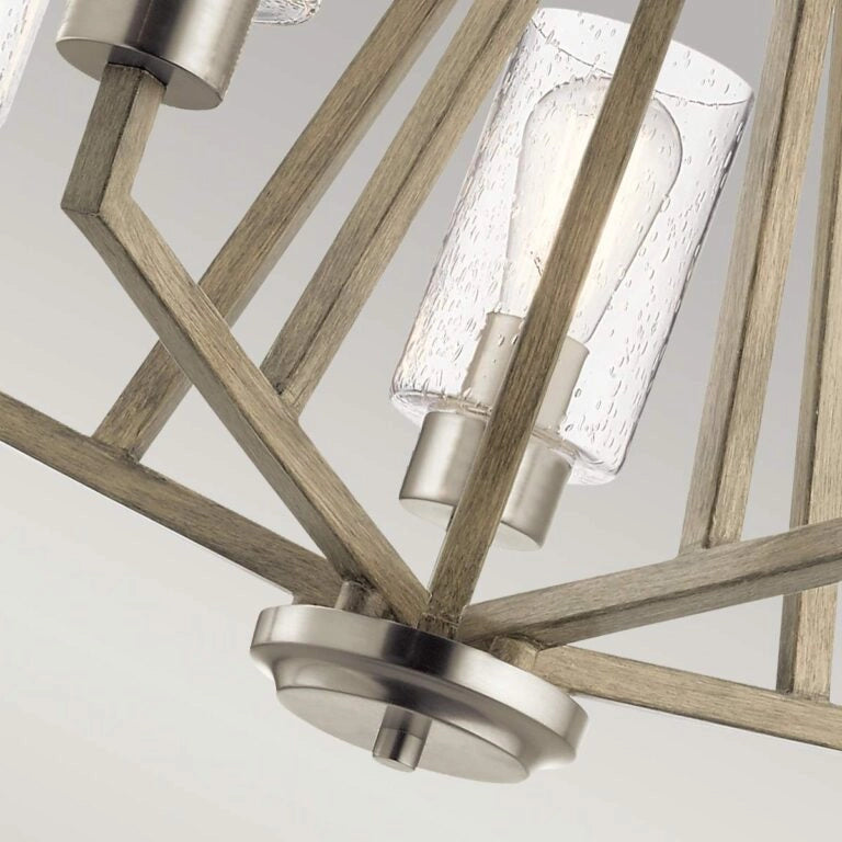 Lampadario Deryn grigio anticato in vetro 5xE27 Kichler