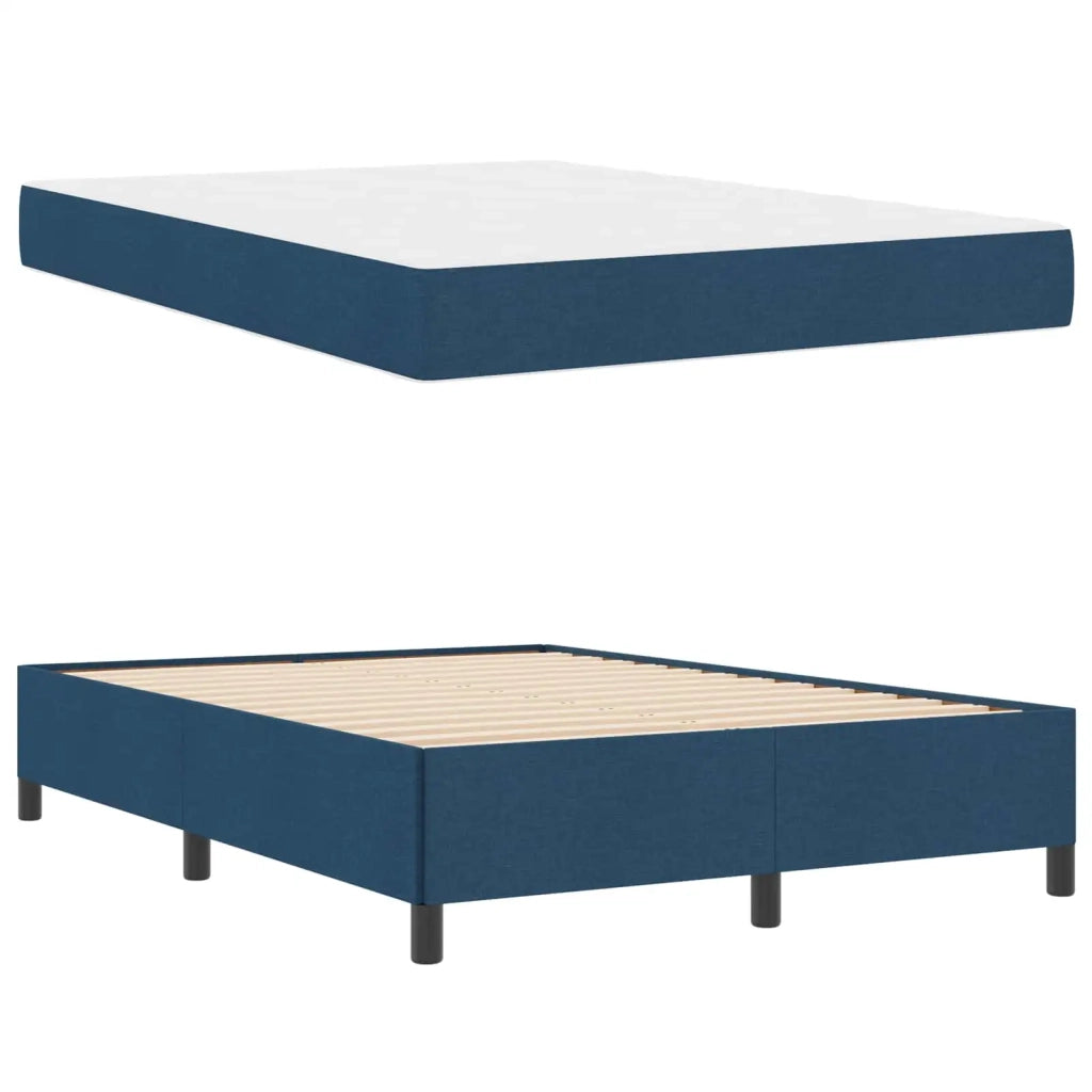 Letto a molle con materasso Blu 140 x 190 cm Tessuto
