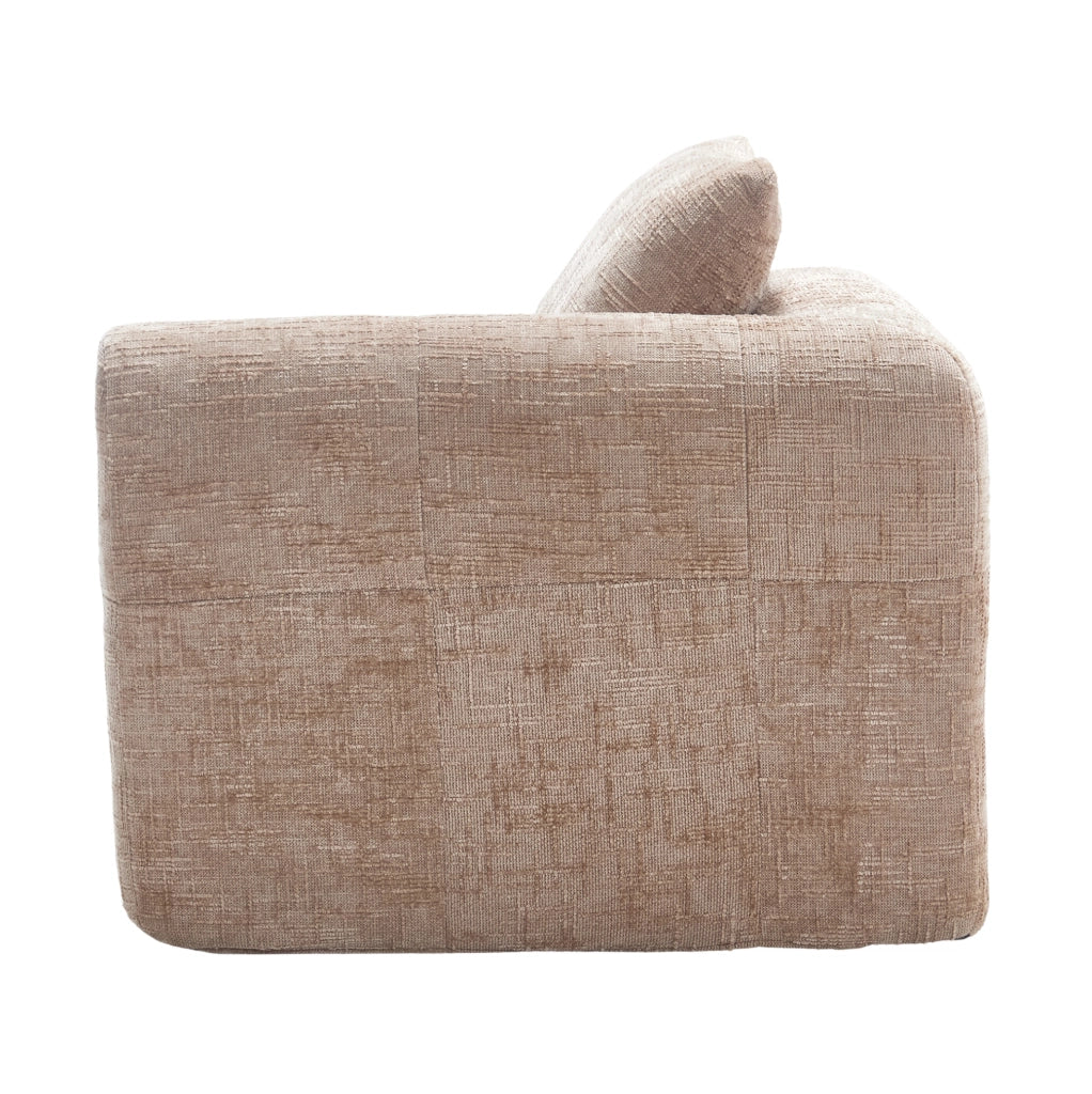 Divano Chaise Longue Khaki con Tascabili Laterali e Cuscino Incluso, 158x90x60 cm