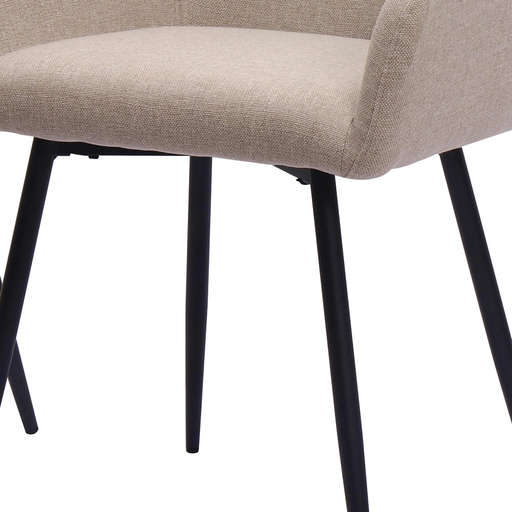 Set di 2 sedie da pranzo classiche - Xylo - Seduta ampia braccioli alti piedi in metallo