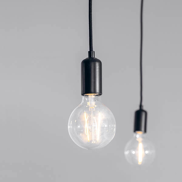 Lampada a sospensione industriale nera 6xE27 Endon