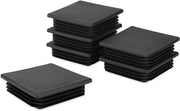 Pluggi lamellari per tubi quadrati - Capocannoni - Supporti per tavolo - Materiale plastico - Dimensione 80x80 mm - Nero - 6 pezzi - Adatti per tubi quadrati