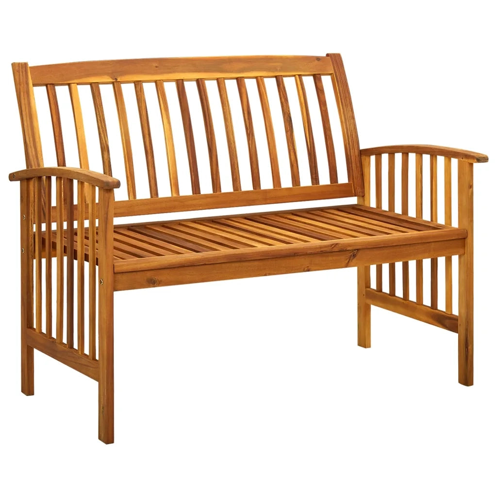 Panchina da Giardino | Panca da Giardino con Cuscino 119 cm Legno Massello d'Acacia