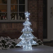 Albero di Natale con 100 LED Bianco freddo 120 cm Acrilico