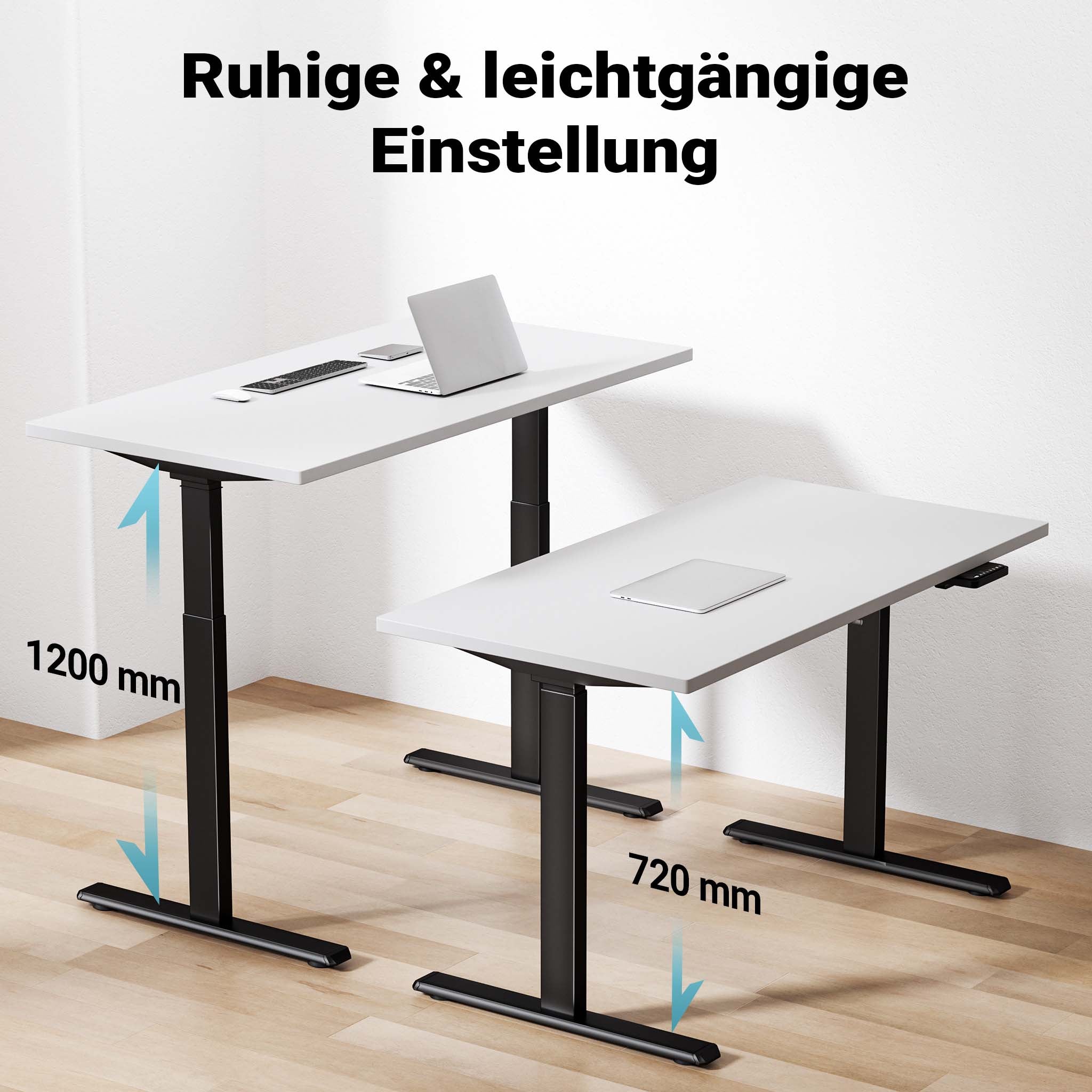 Telaio doppio motore per scrivania motorizzata max 100 kg regolabile in altezza 720-1200 mm, Standing desk