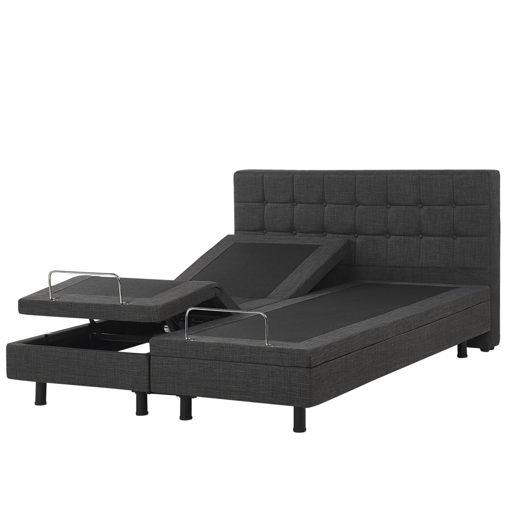 Letto Tessuto di colore Grigio Scuro Elettrico Regolabile con Telecomando 160 x 200 cm matrimoniale moderno
