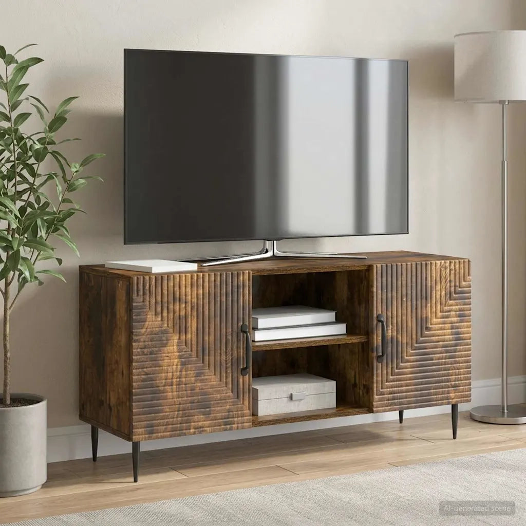 Mobile TV Rovere Fumo 102 x 34,5 x 50 cm Legno ingegnerizzato 894930